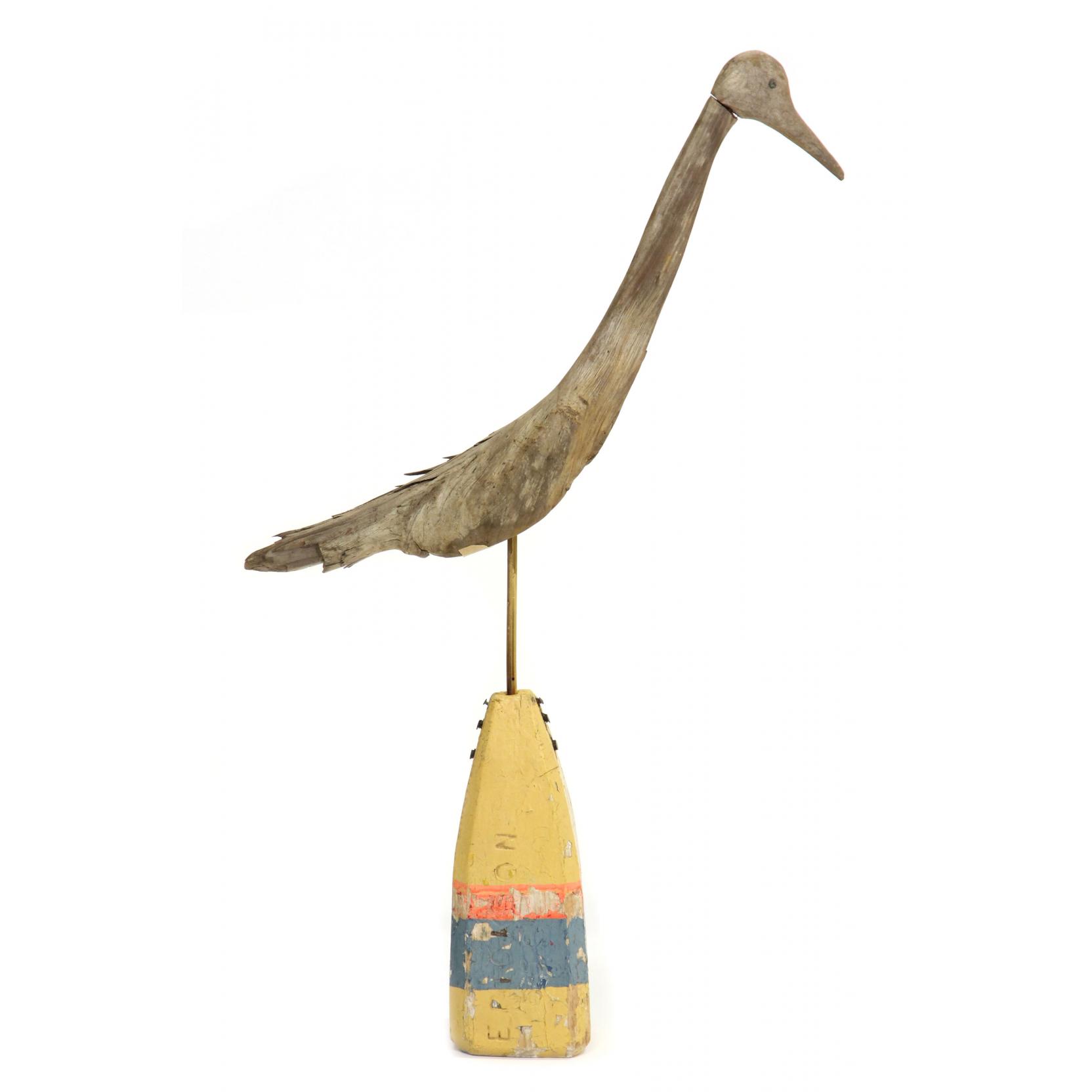 Root Head Heron Mounted on Crab Trap Buoy (Lot 179 - The Winter Catalogue  AuctionDec 6, 2013, 10:00am)