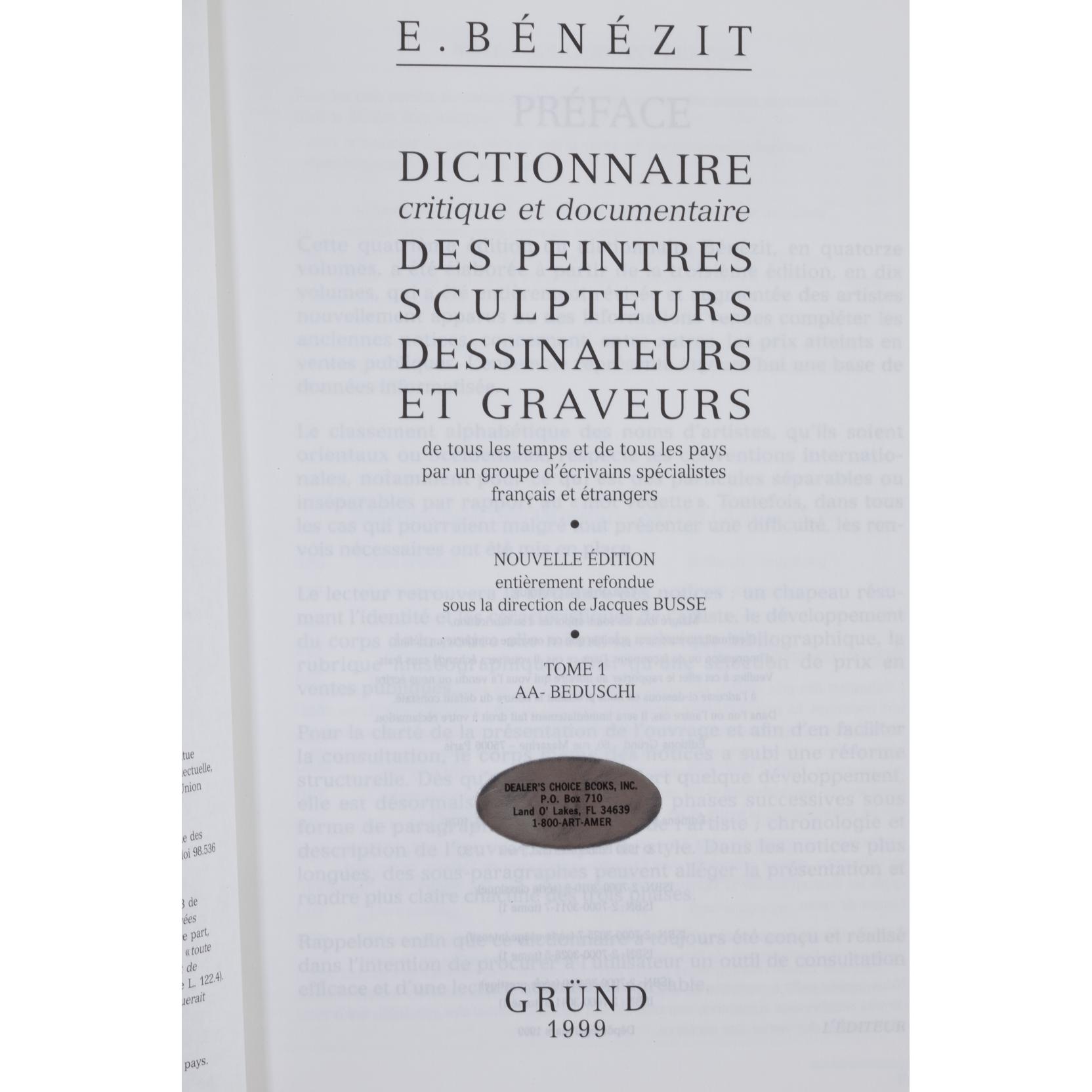 French Language Benezit Dictionary Of Artists Lot 442 Fine Amp Decorative Arts Auctionsep 17 11 10 00am