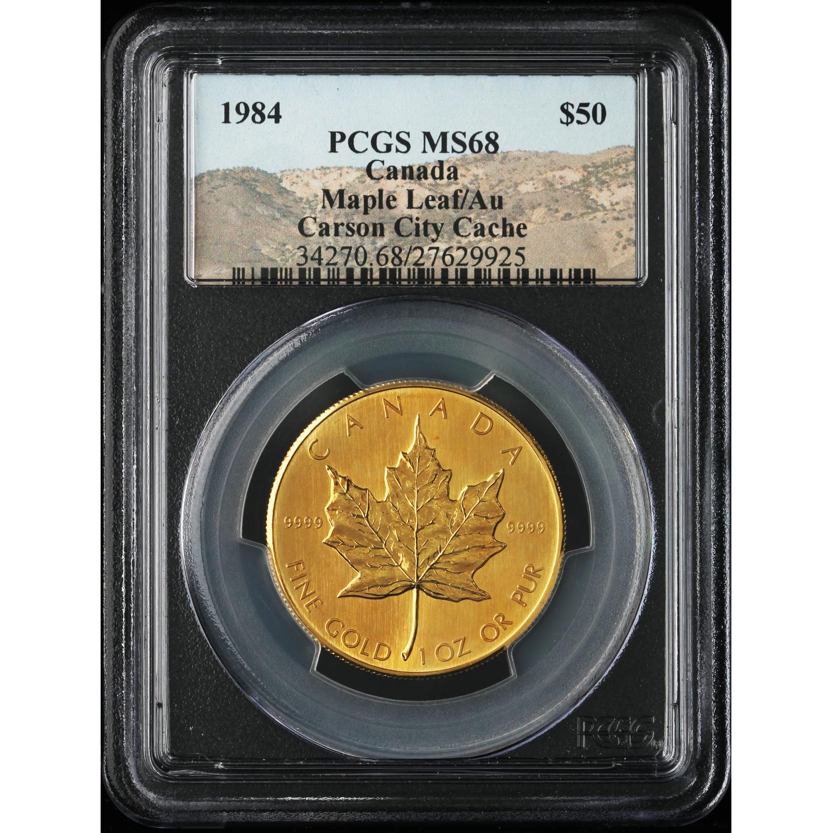 Canada, 1984 Gold $50 1 oz. Maple Leaf, Carson City Cache (Lot