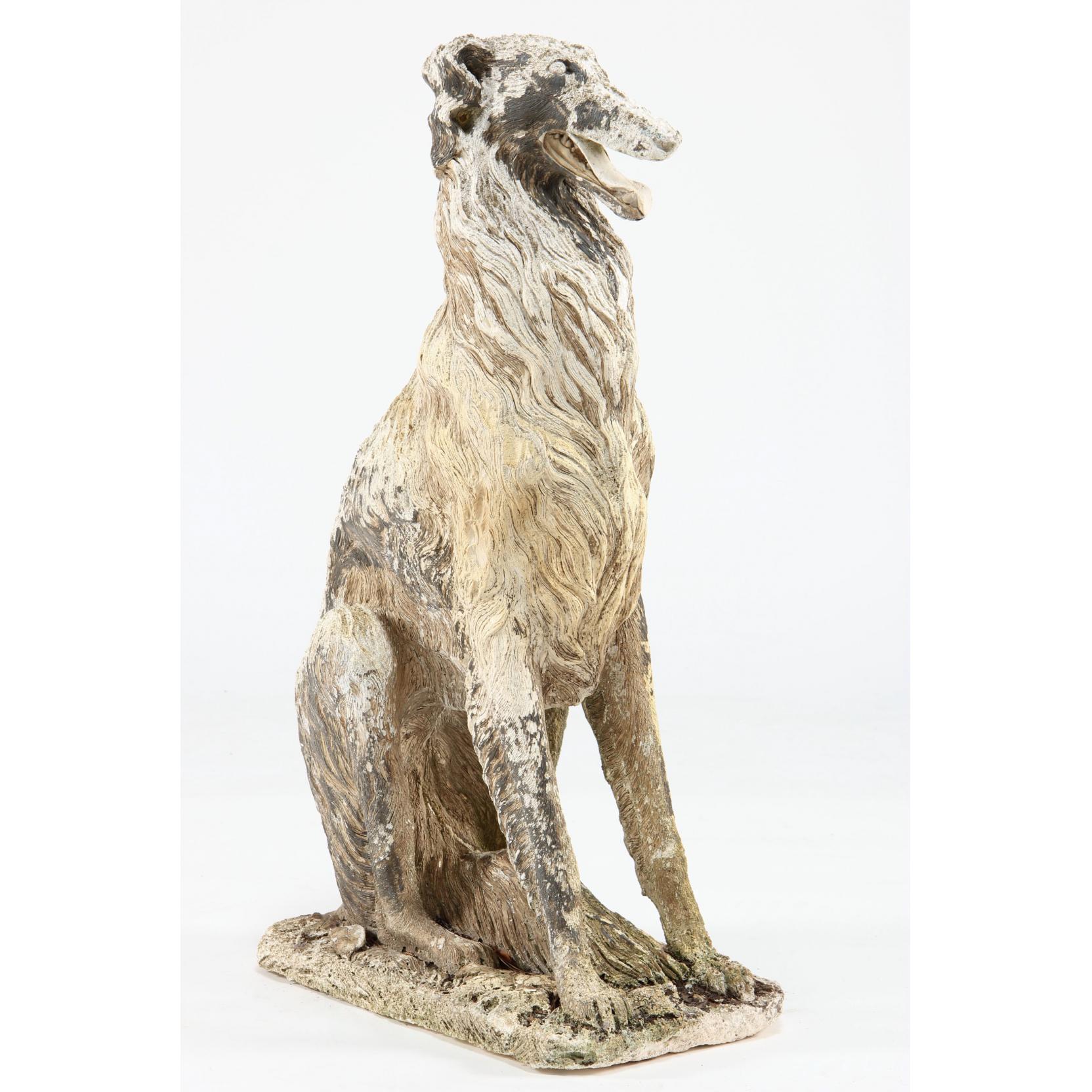 Spelter Borzoi Wolfhound Deerhound Sculpture Statue on Marble base - Heavy 2kg store - Ref: 103