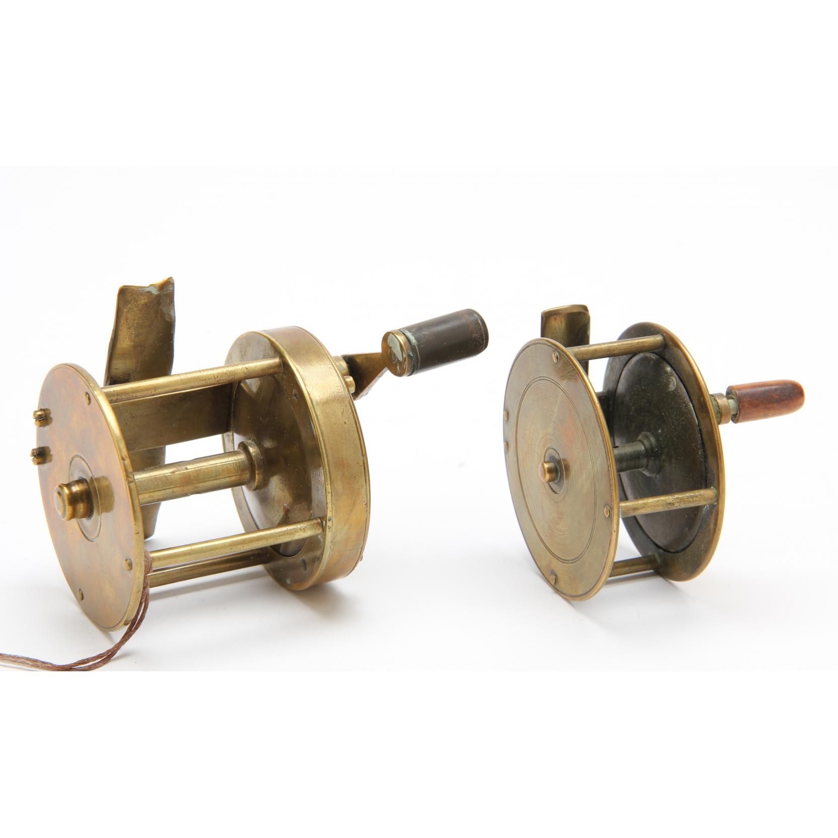 Two Antique Brass Spinning Reels (Lot 27 - Single-Owner Antique Sporting  CollectionSep 30, 2015, 6:00pm)