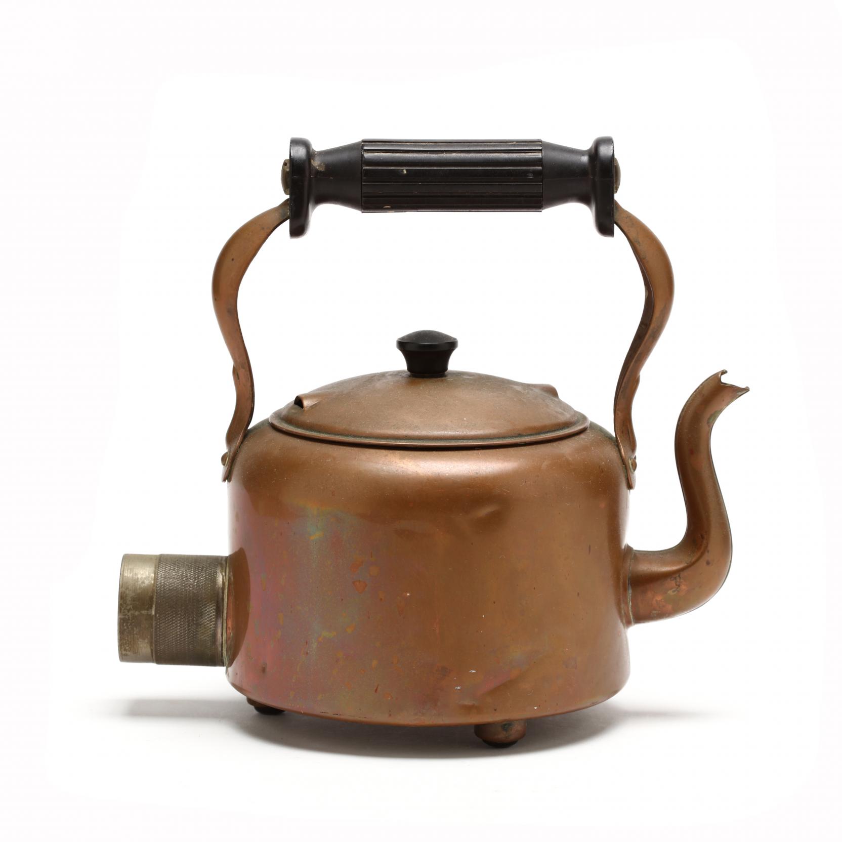 Vintage 1940's Copper Bakelite Electric Tea Kettle, Bescol Elephant