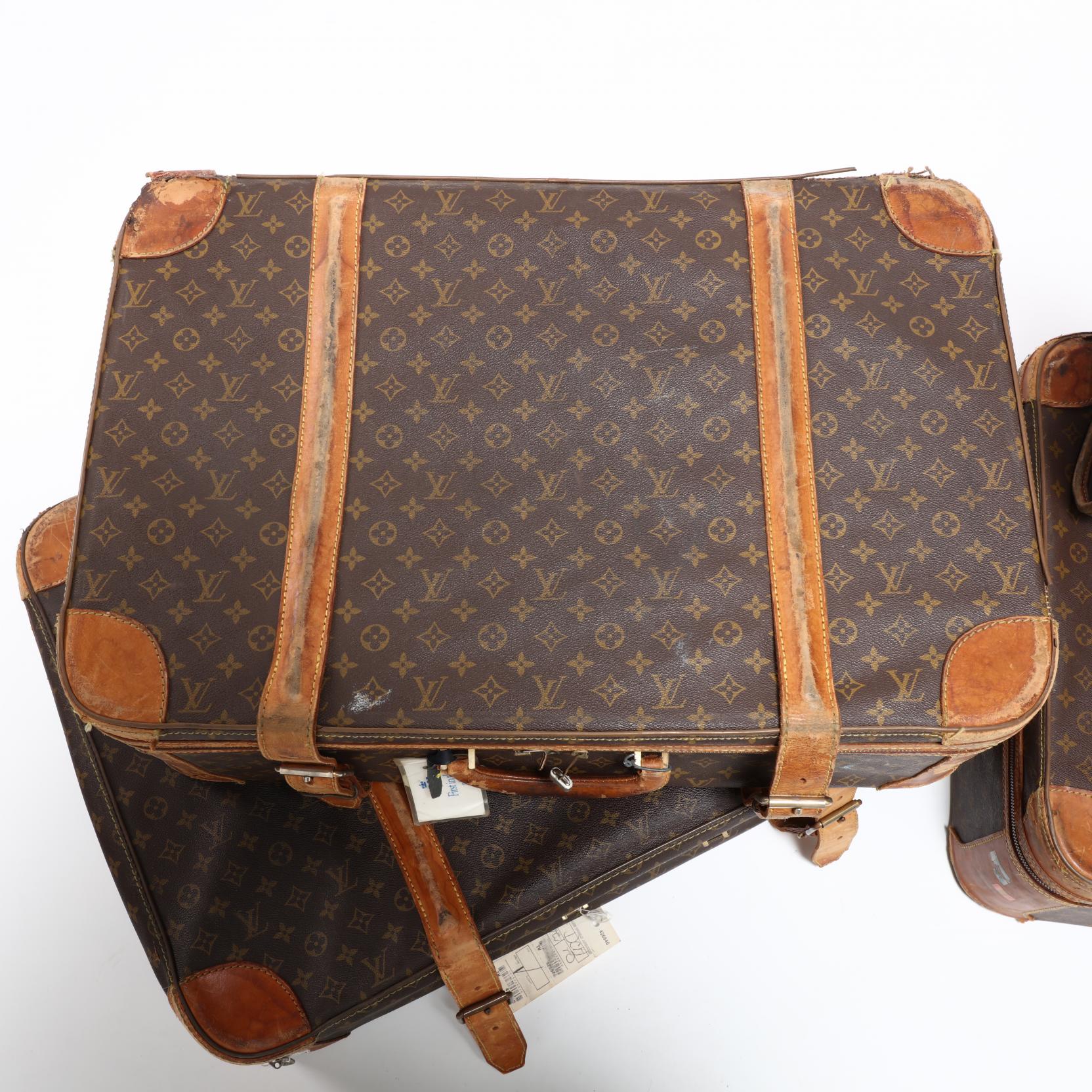 Sold at Auction: (3 Pc) Vintage Louis Vuitton Monogram Luggage Suitcase