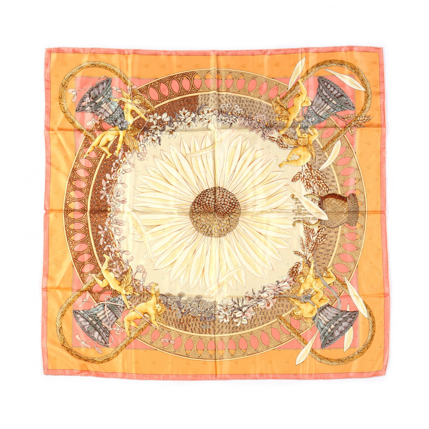 Sold at Auction: Hermes, Amours, Framed Silk Scarf, 35 x 35; frame: 46.5 x  46.5Â