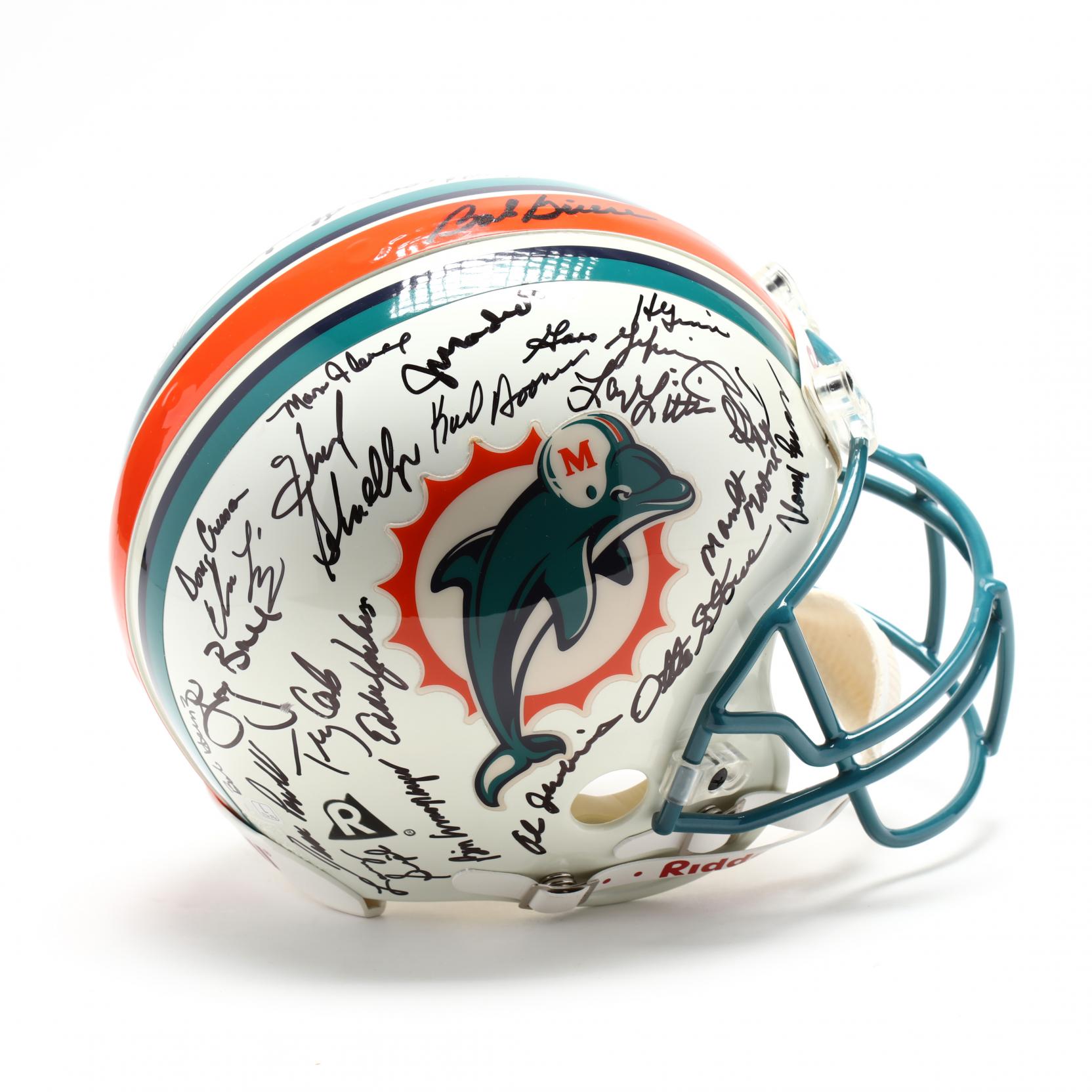 1972 Miami Dolphins Super Bowl Champs Team Signed Football Beckett COA —  Showpieces Sports