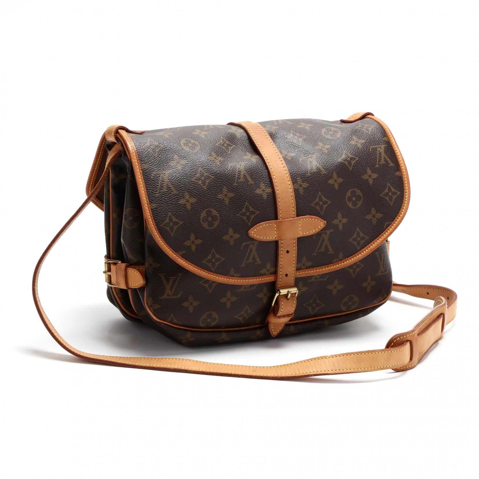 Sold at Auction: Double Sided Flap Shoulder Bag, Saumur 25, Louis Vuitton