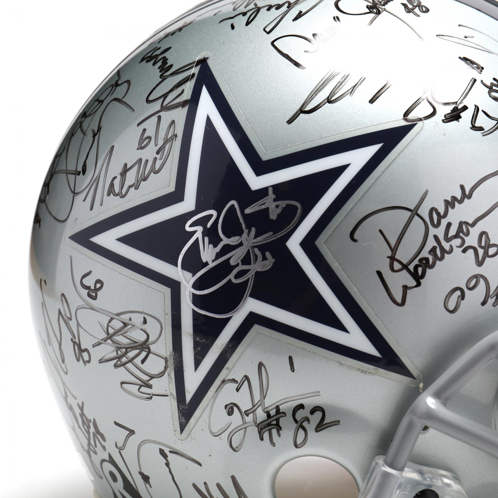 Dallas Cowboys 1995 96 Super Bowl champions team signed Riddell