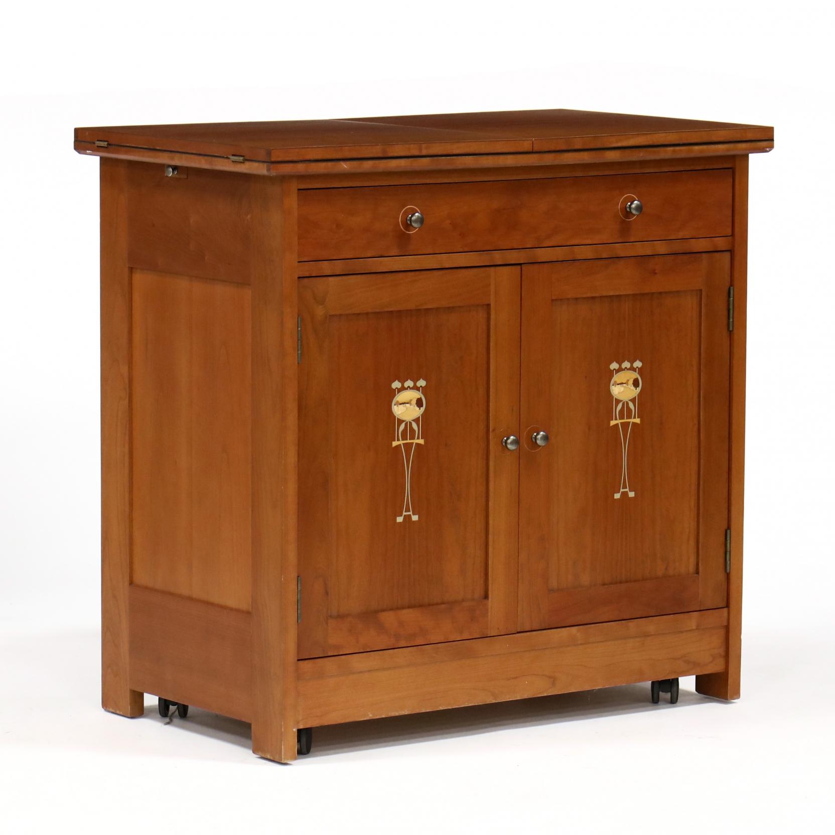 Mission style bar cabinet sale