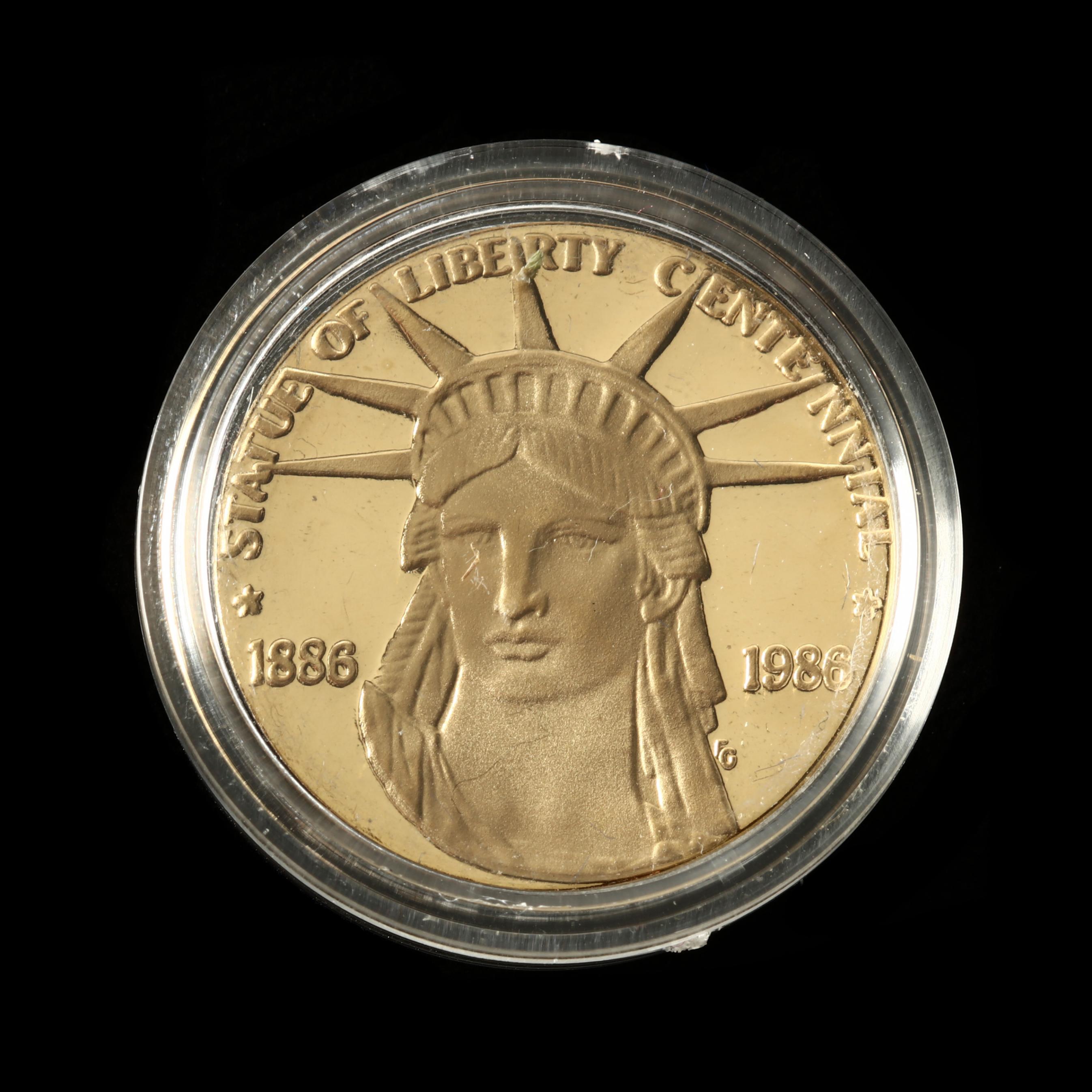 Private 1986 Statue of Liberty Centennial Proof Gold Medallion