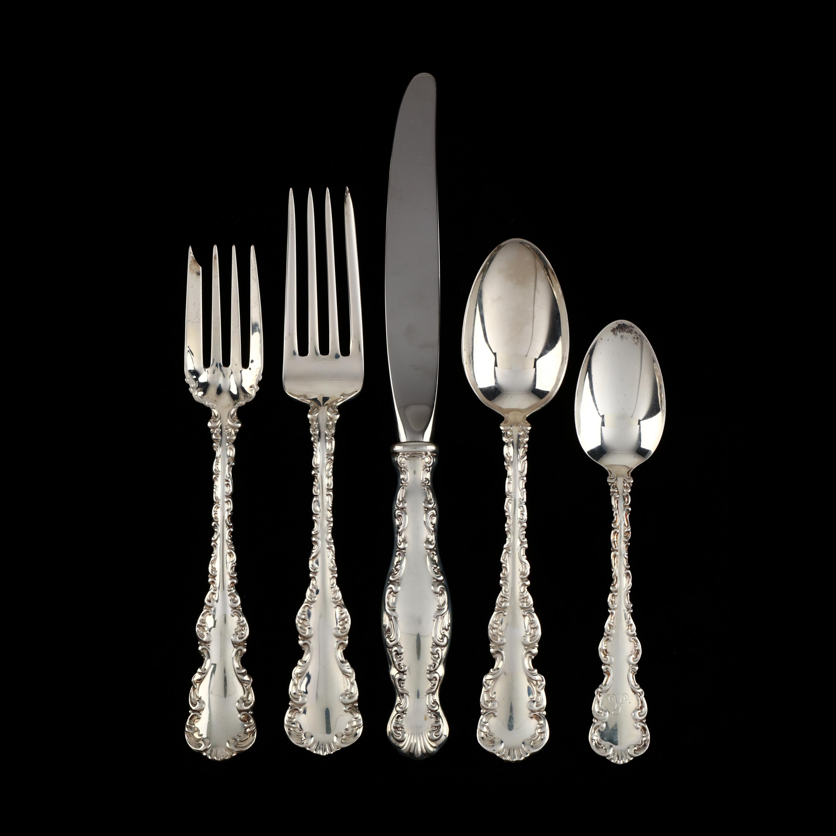 At Auction: Whiting Sterling Silver Louis XV Flatware