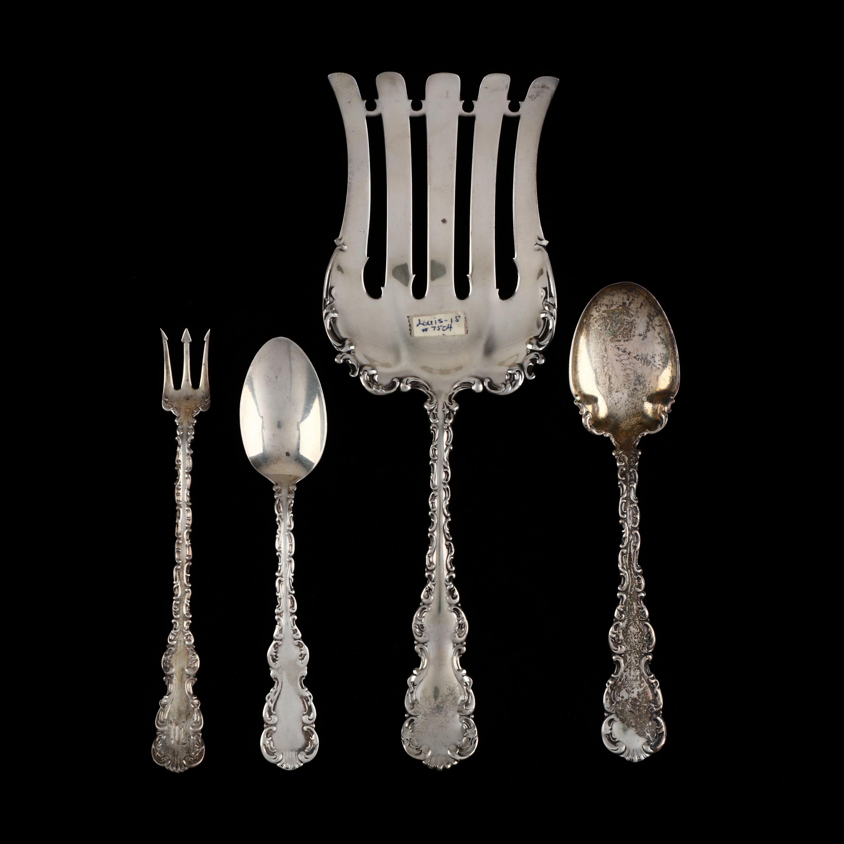 Whiting Louis Xv Sterling Silver Place Spoons Set Of 8 Auction