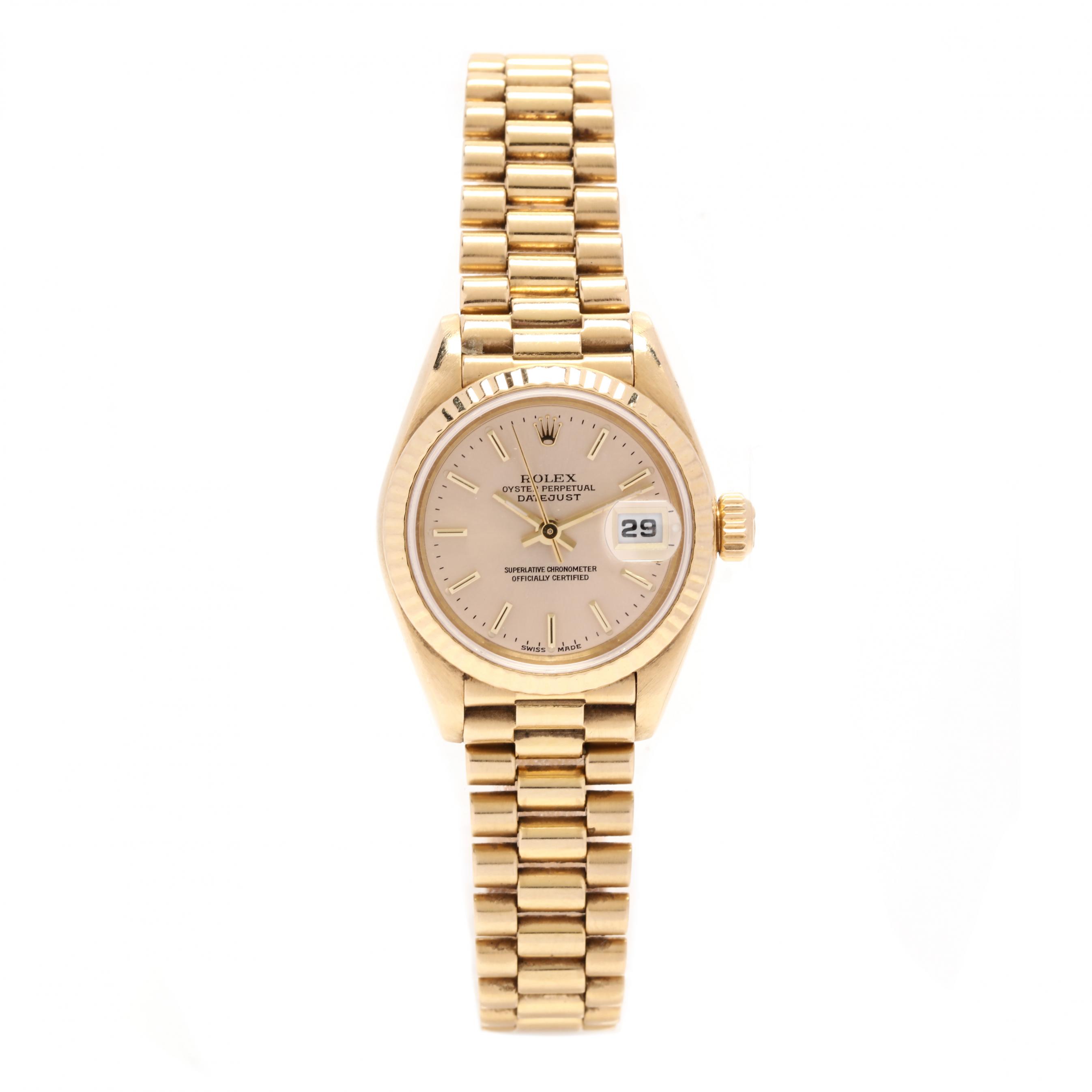 Rolex 18KT Yellow Gold Oyster Perpetual Datejust Watch – KFK, Inc.