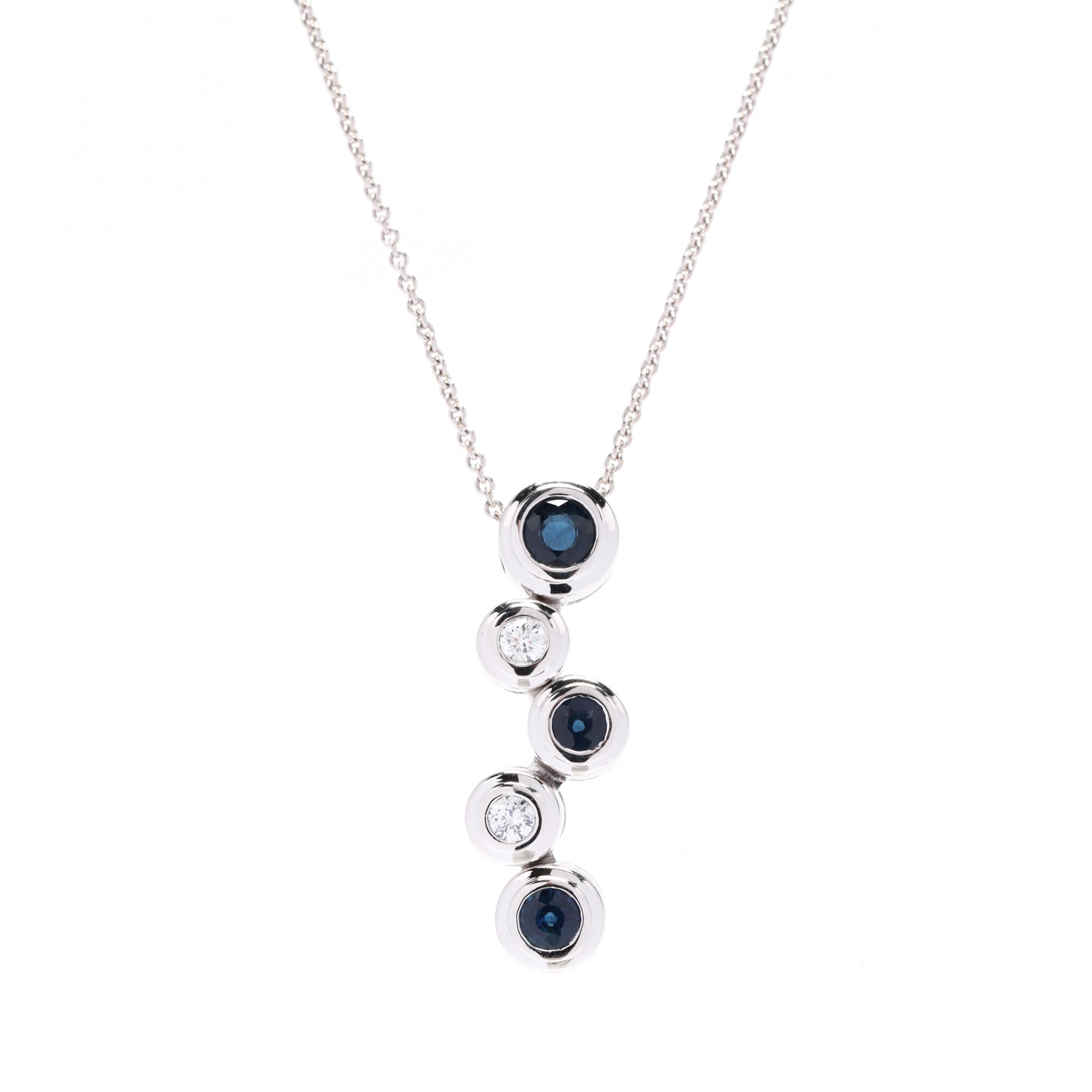 sapphire and diamond journey necklace