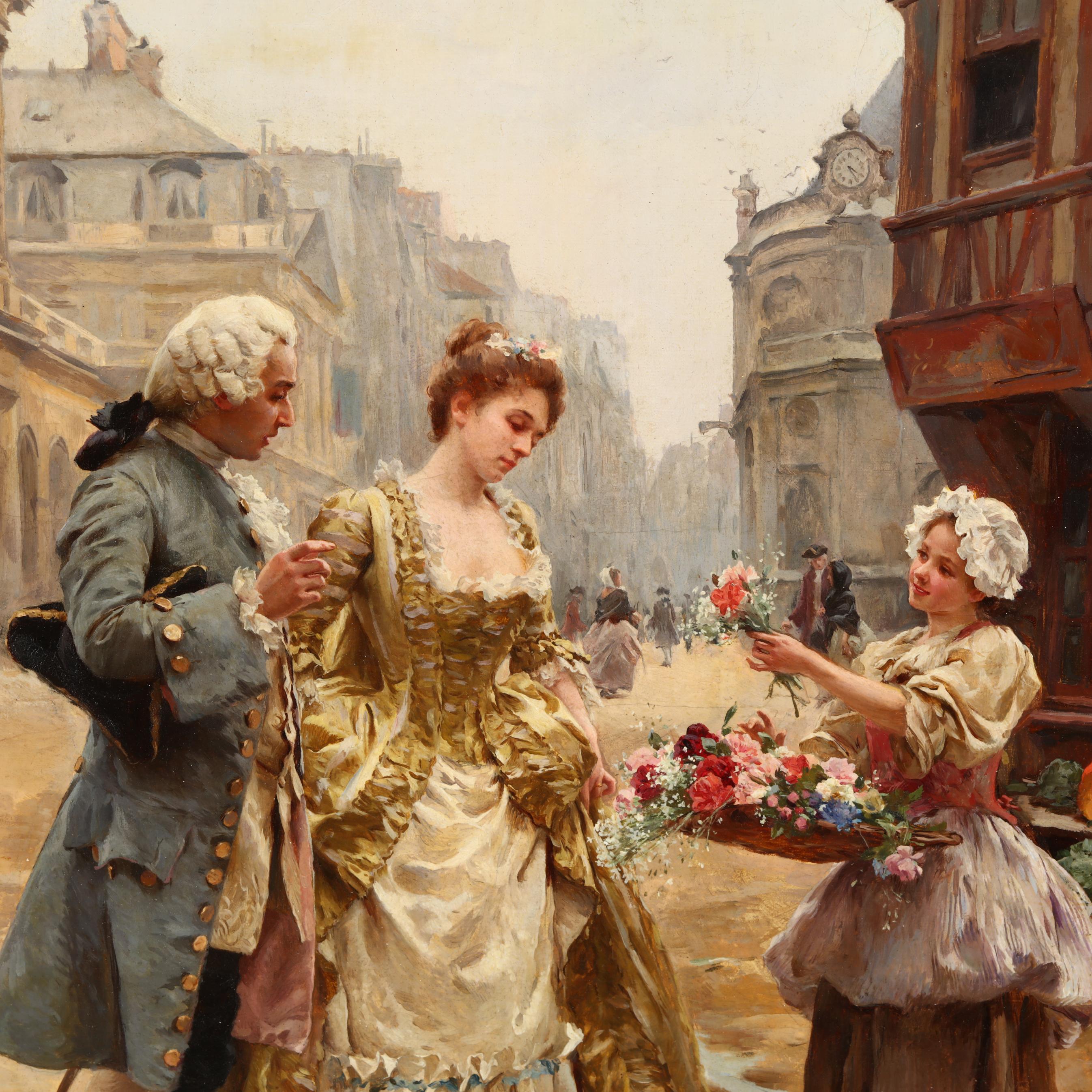 Louis Marie de Schryver (French, 1862-1942), Flower Girl, Old Paris (Lot  243 - The Signature Spring AuctionMar 13, 2021, 9:00am)