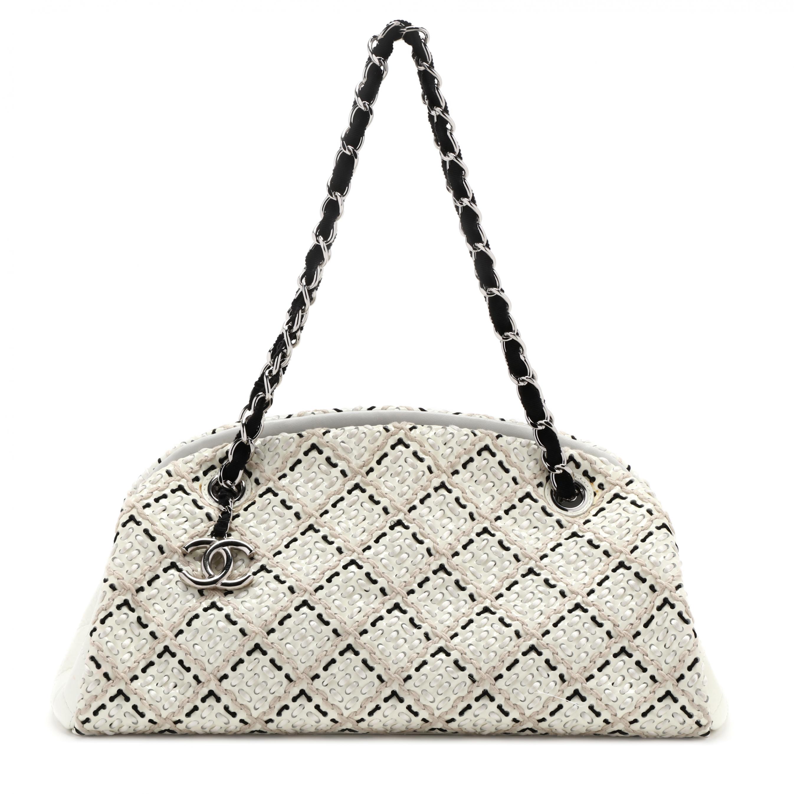 Chanel Brown Quilted Patent Medium Just Mademoiselle Bowling Bag Chanel   TLC