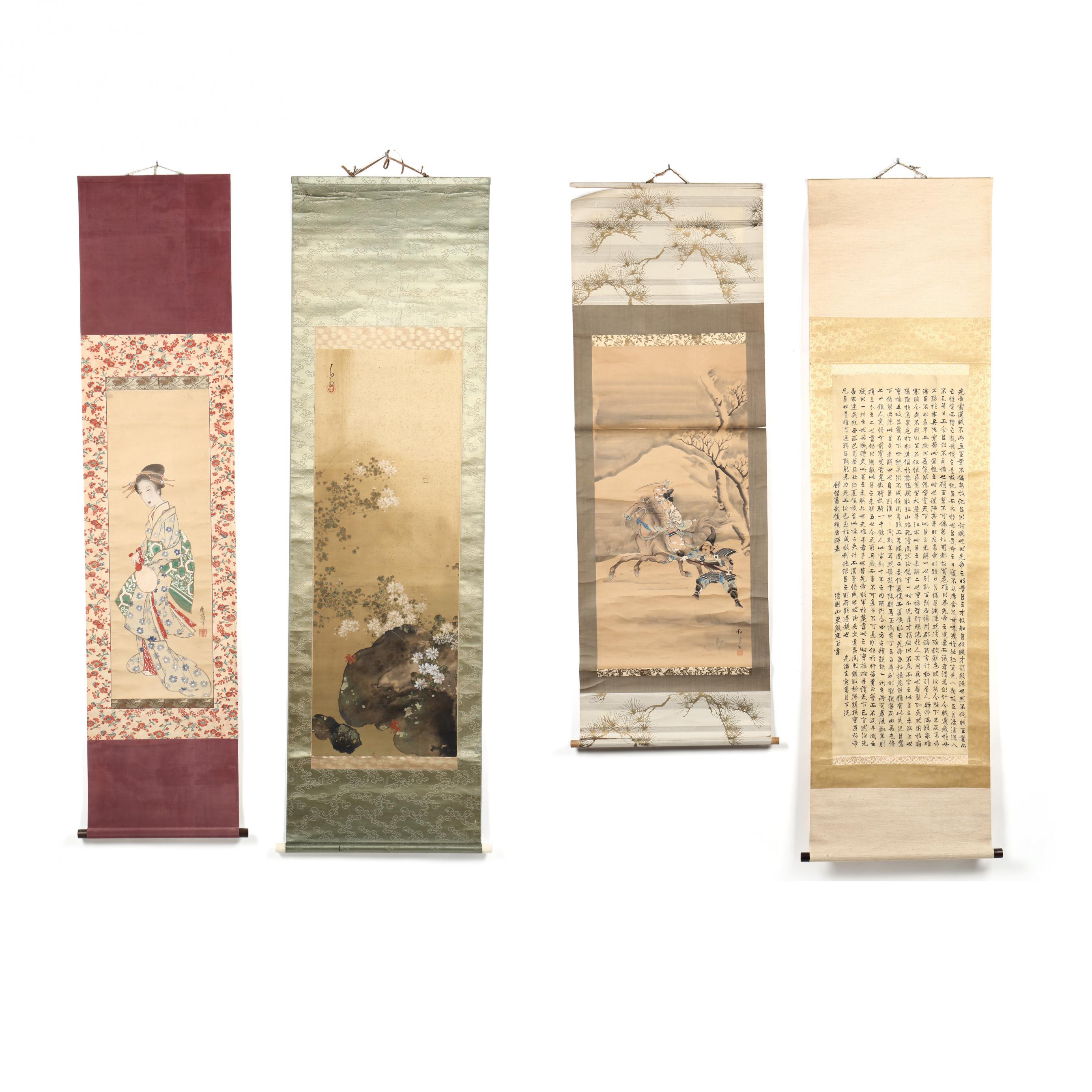 A Group of Four Japanese Kakemono Hanging Scrolls (Lot 1029 - The