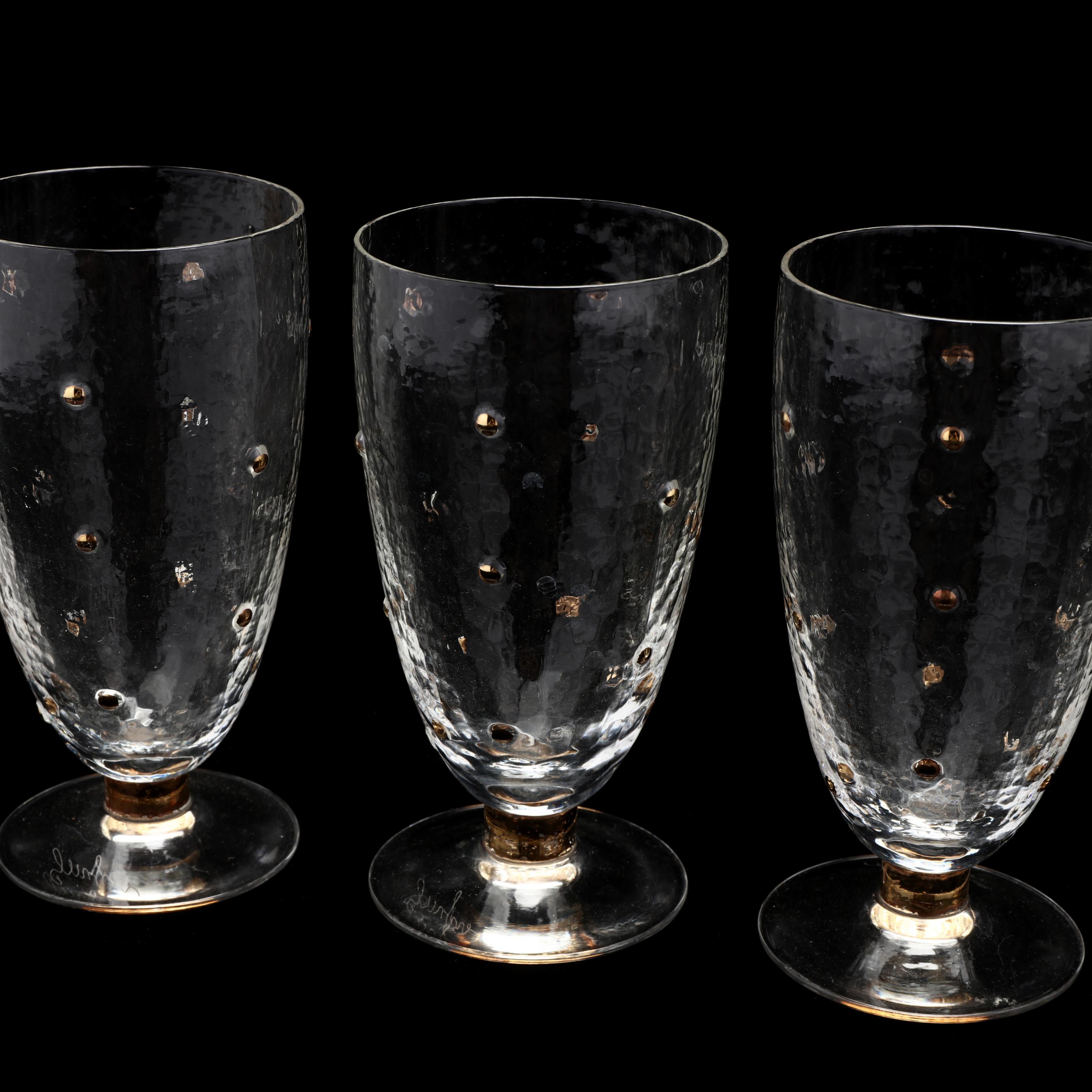 Sold at Auction: Stephen Smyers Art Glass Fluted Champagne Glasses