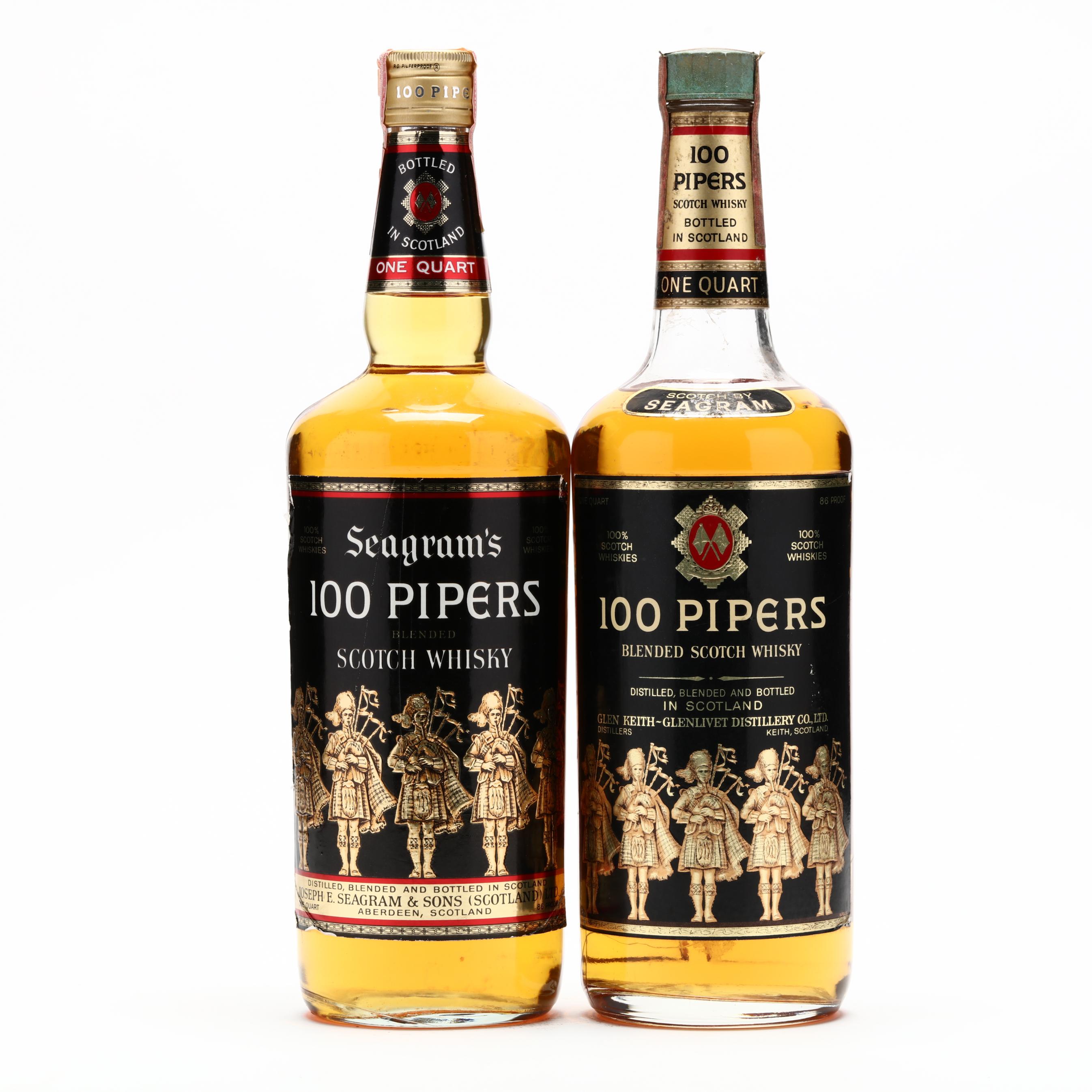 Seagram's 100 Pipers Scotch Whisky (Lot 6151 - Rare SpiritsJun 11, 2021,  12:00pm)