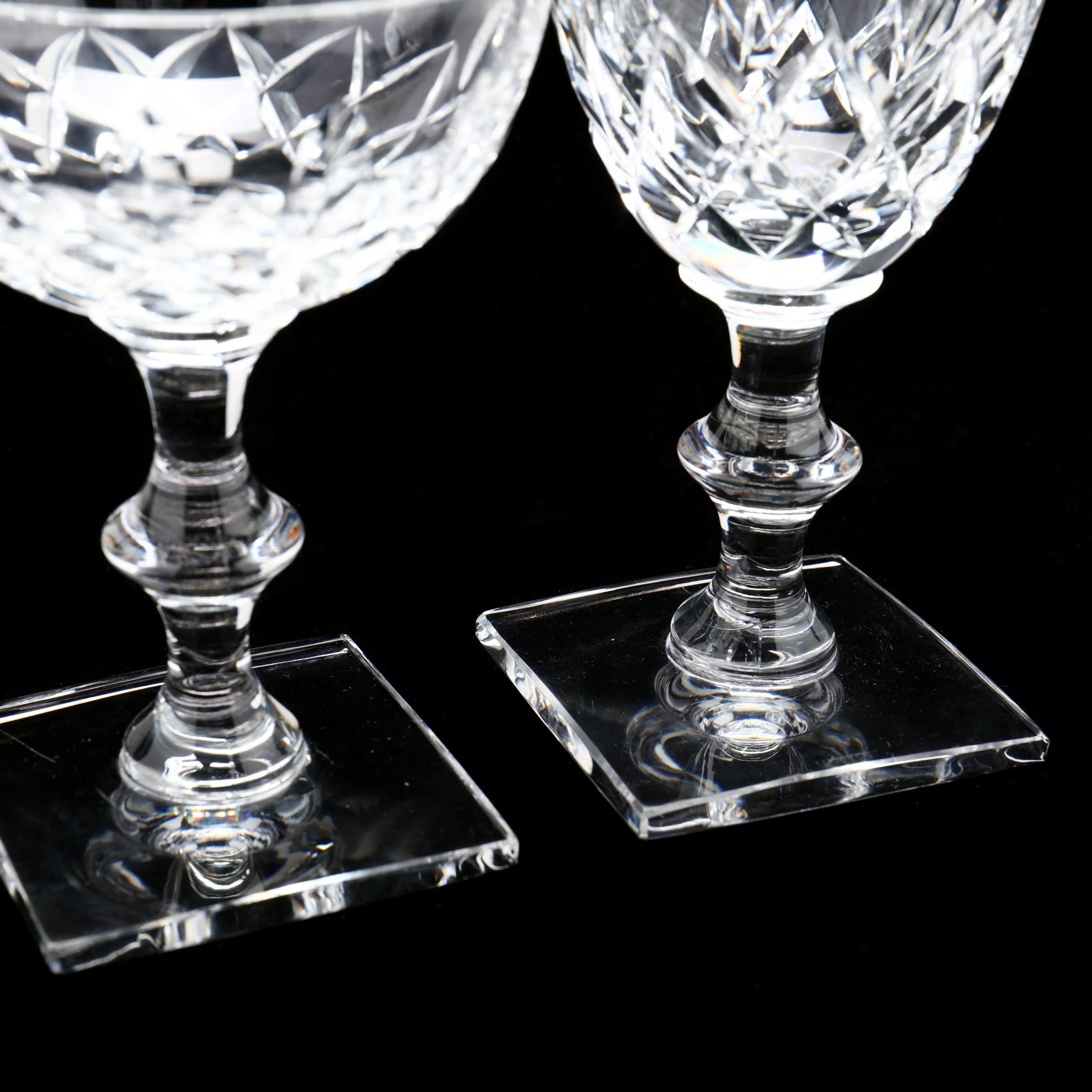 Hawkes Crystal Wine Glasses Water Goblets Handmade Cornwall