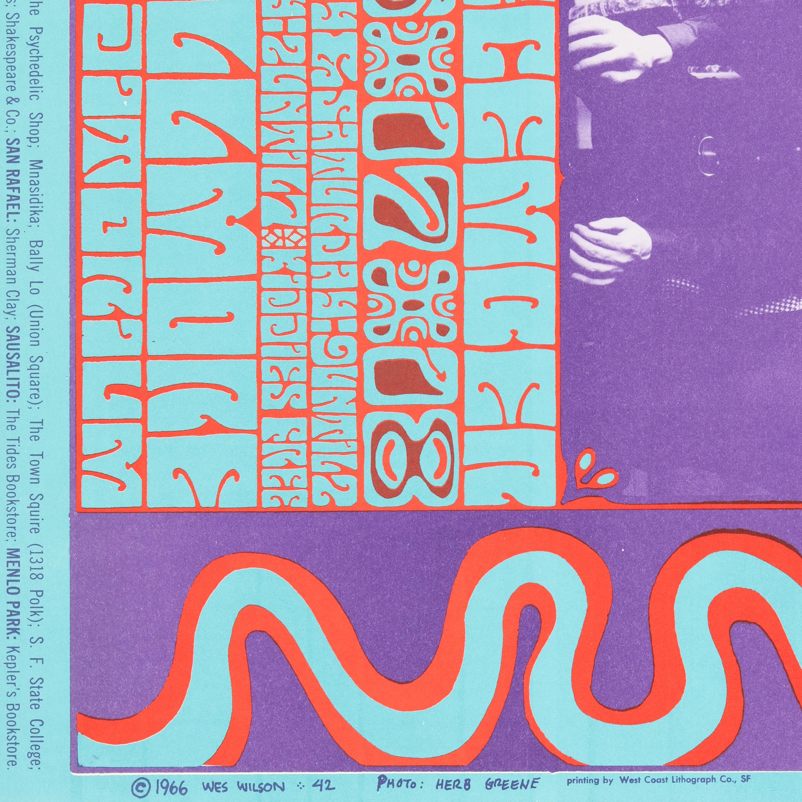 HandbiLL JeFFerSon AirpLane popular BG 42 BiLL Graham FiLLmore HandbiLL