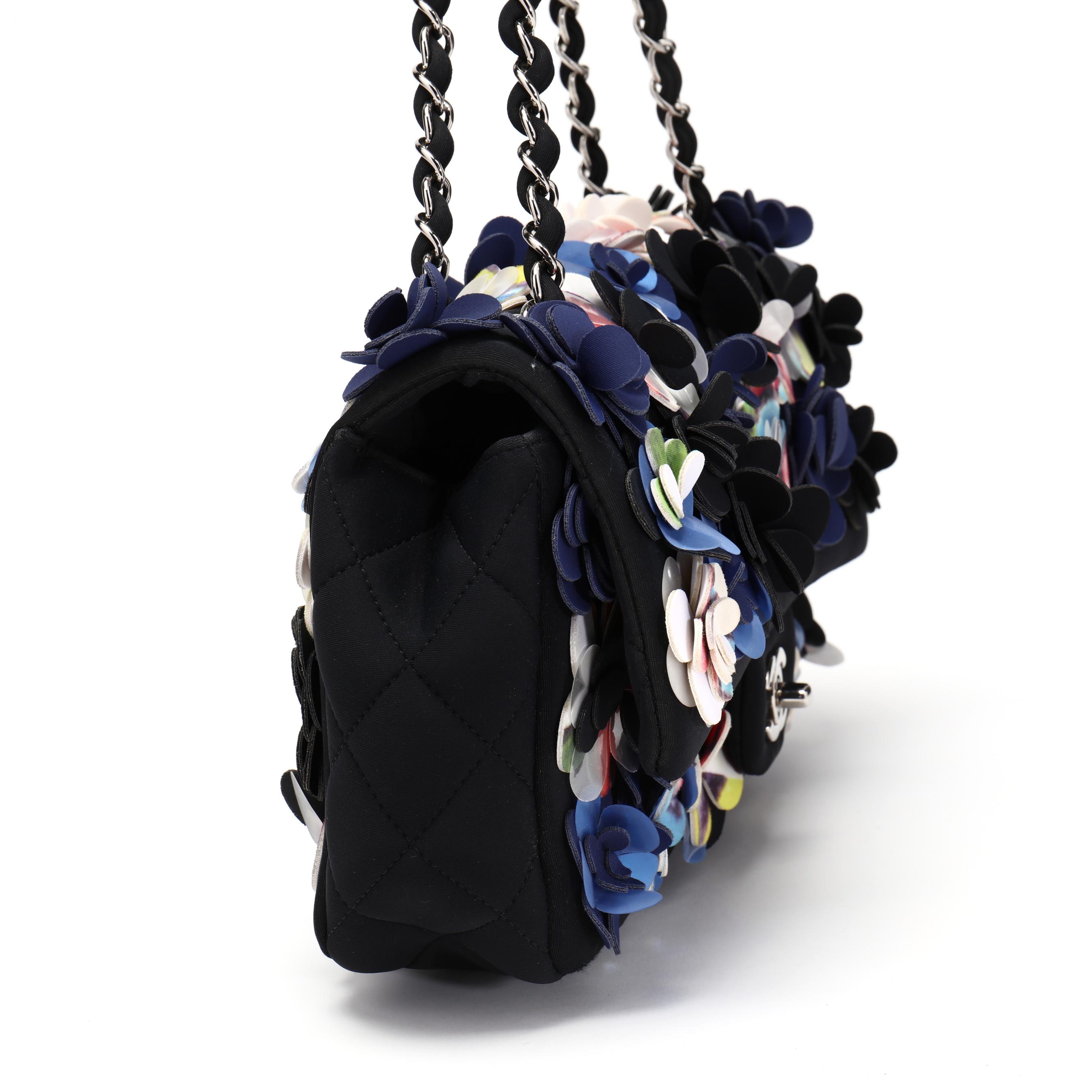 Chanel Gift Shopping Bag & Camellia Flower Black 8.5”x 7”x 2.5”