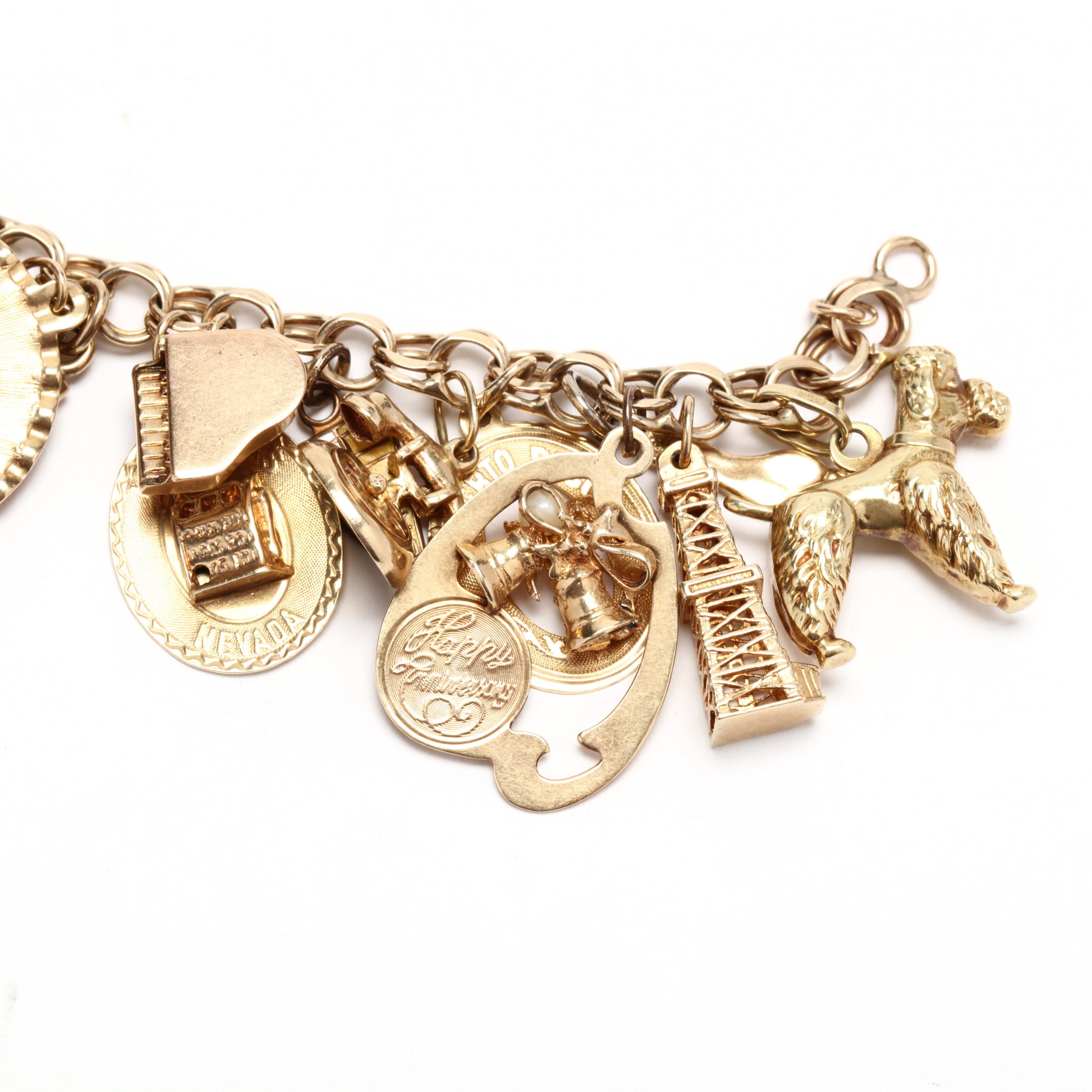 Gold Filled Charm Bracelet with Gold and Gold-Filled Charms (Lot 1048 -  Estate Jewelry, Fashion & Sterling SilverJun 16, 2022, 10:00am)