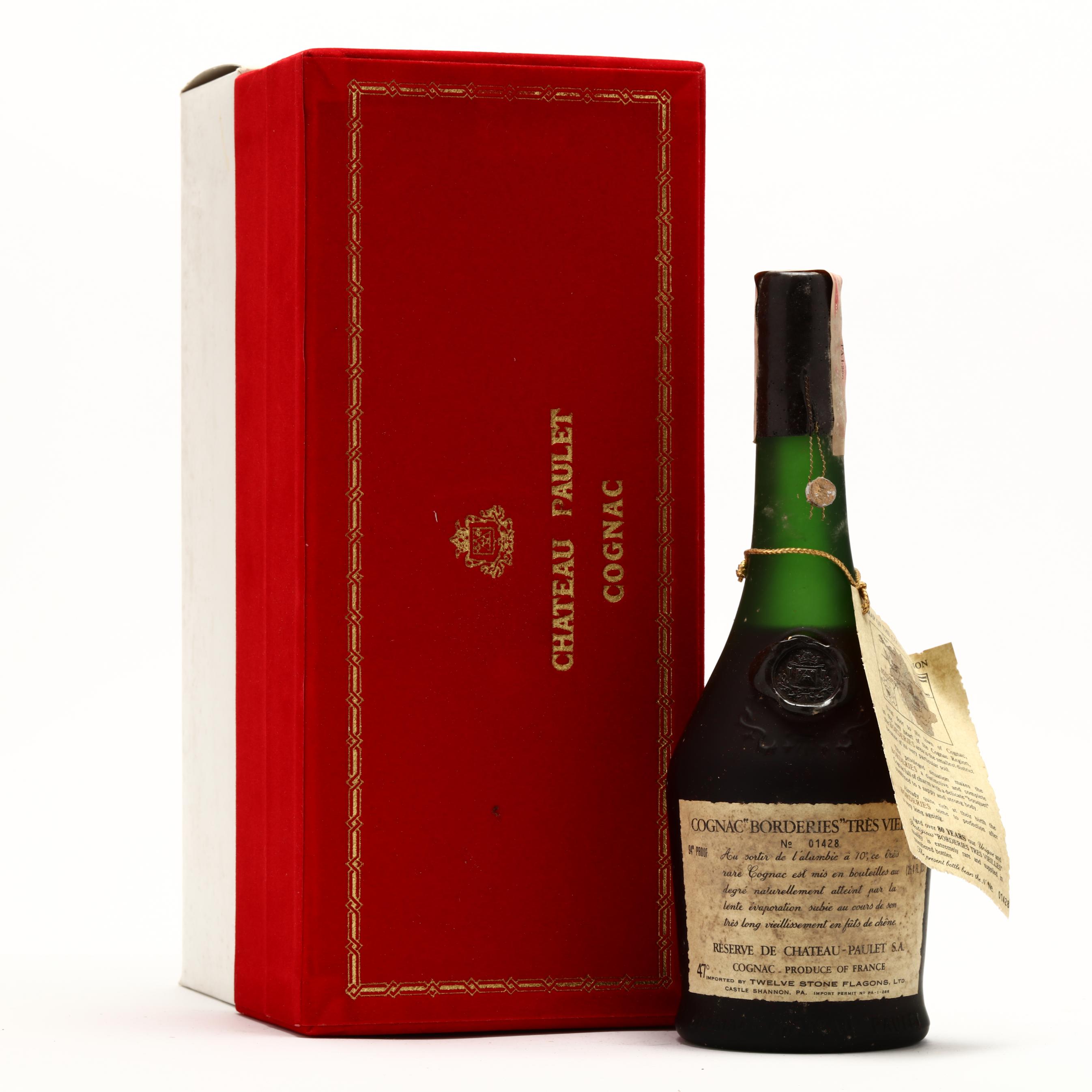 Chateau Paulet Borderies Tres Vieilles Cognac (Lot 7032 - Rare SpiritsSep  9, 2022, 12:00pm)