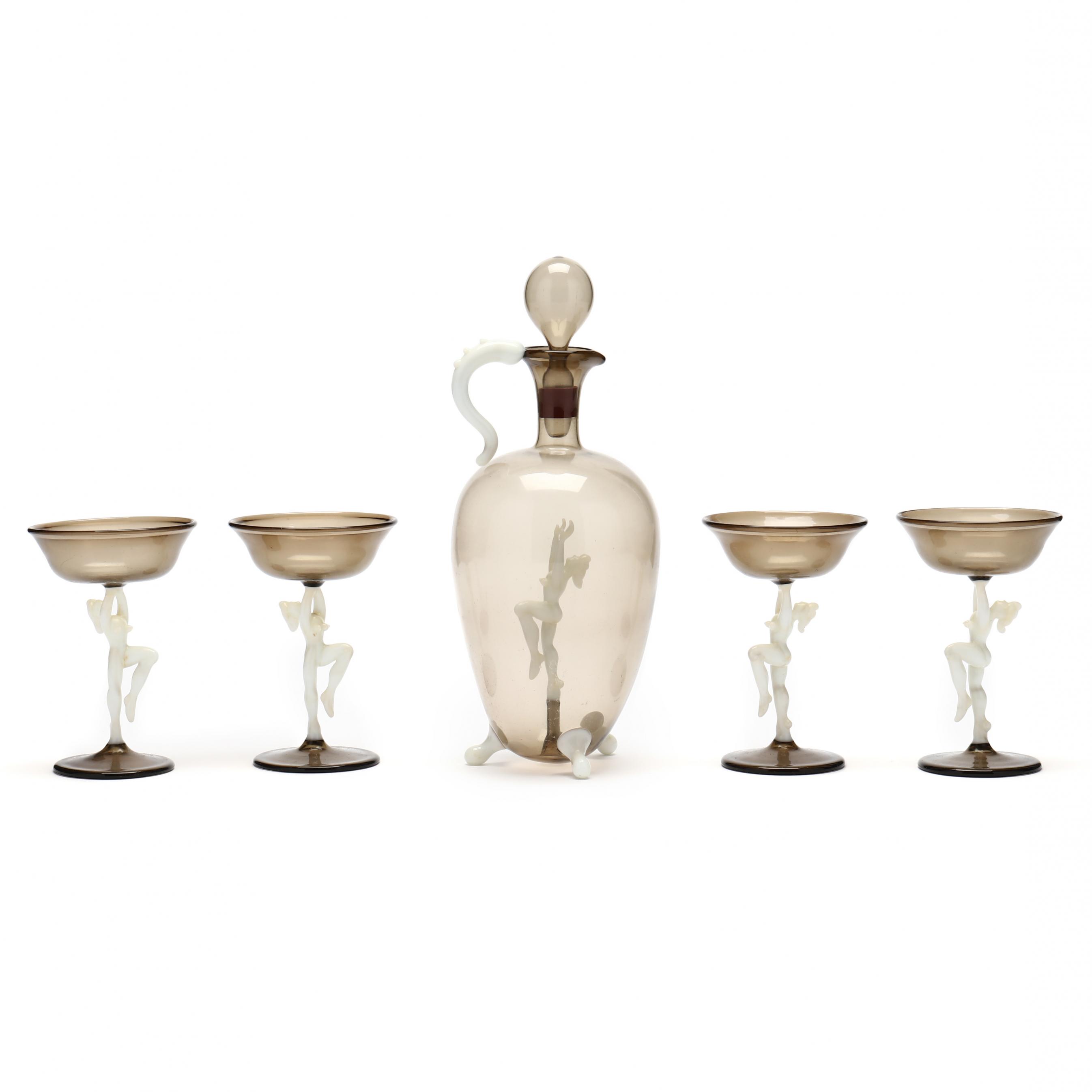 CARAFE, glass, in the shape of a phallus, 20th century. Glass - Other -  Auctionet