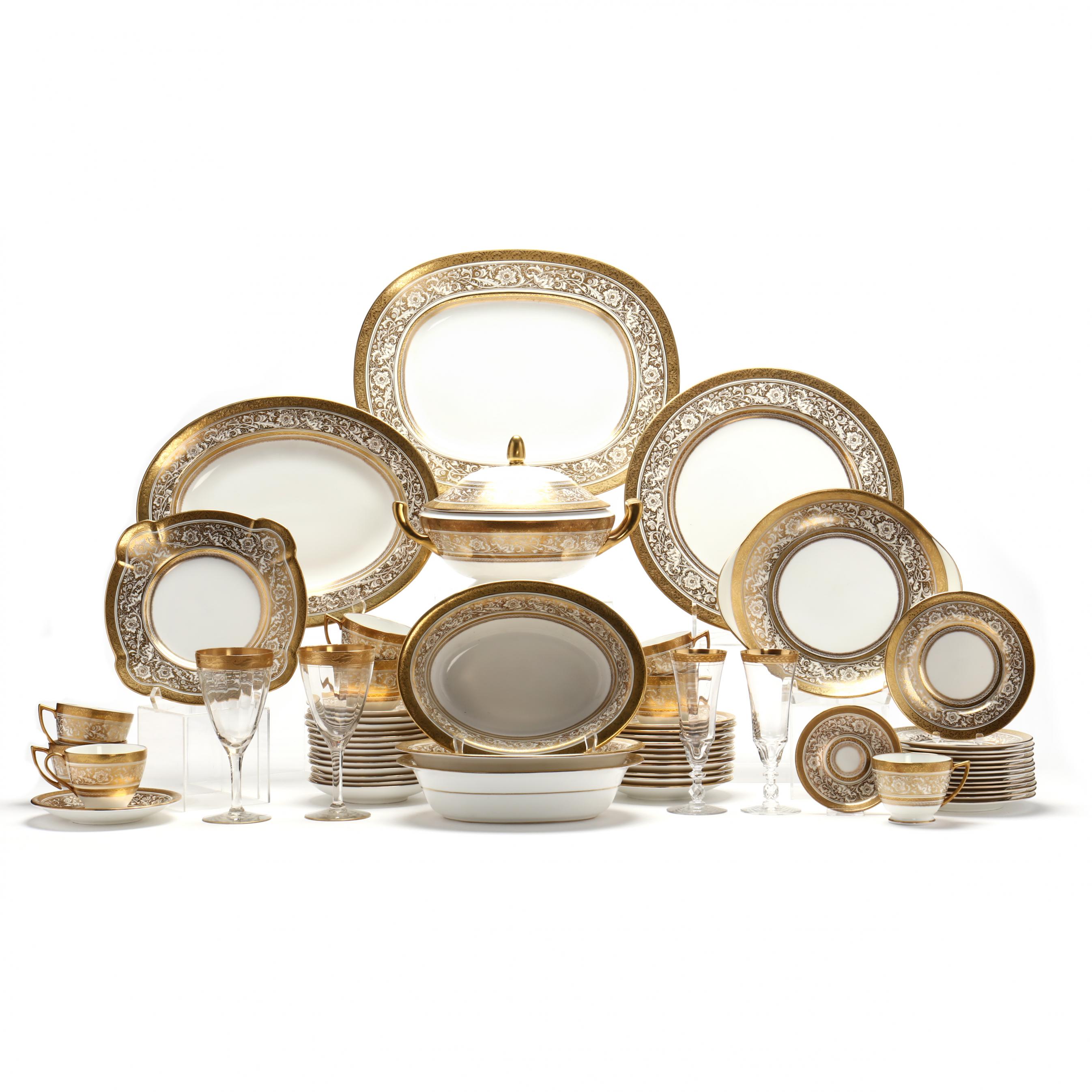 Minton, Porcelain Ball Gilt Encrusted China Dinnerware (Lot 4029 -  Continental, Asian & Architectural Jun 22, 2023, 9:00am)