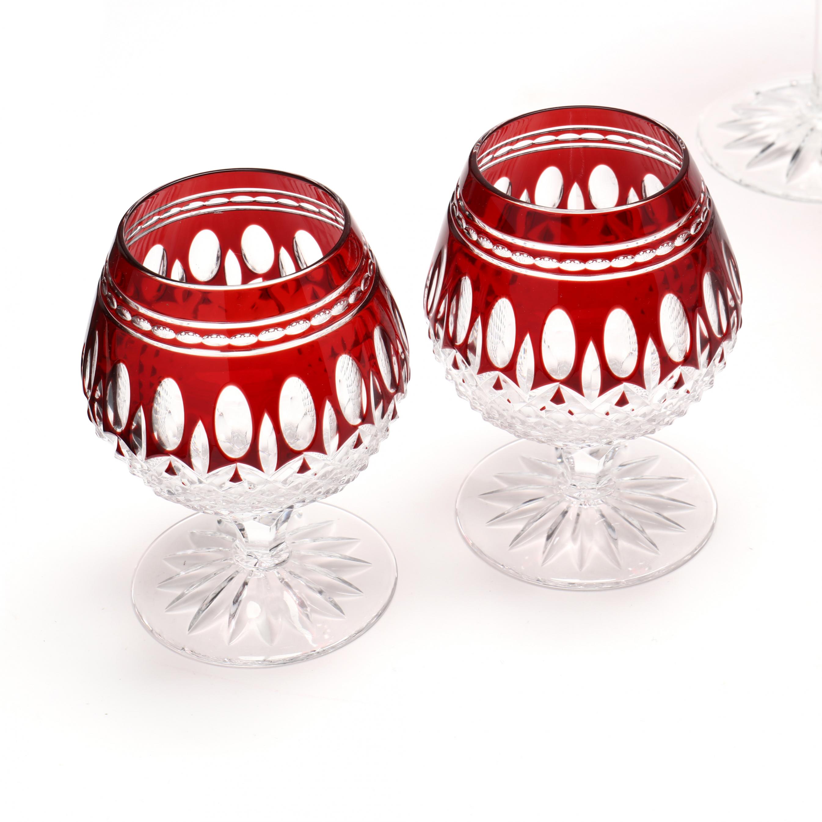 Sold at Auction: Four Waterford Crystal Clarendon Ruby Red Martini Glasses