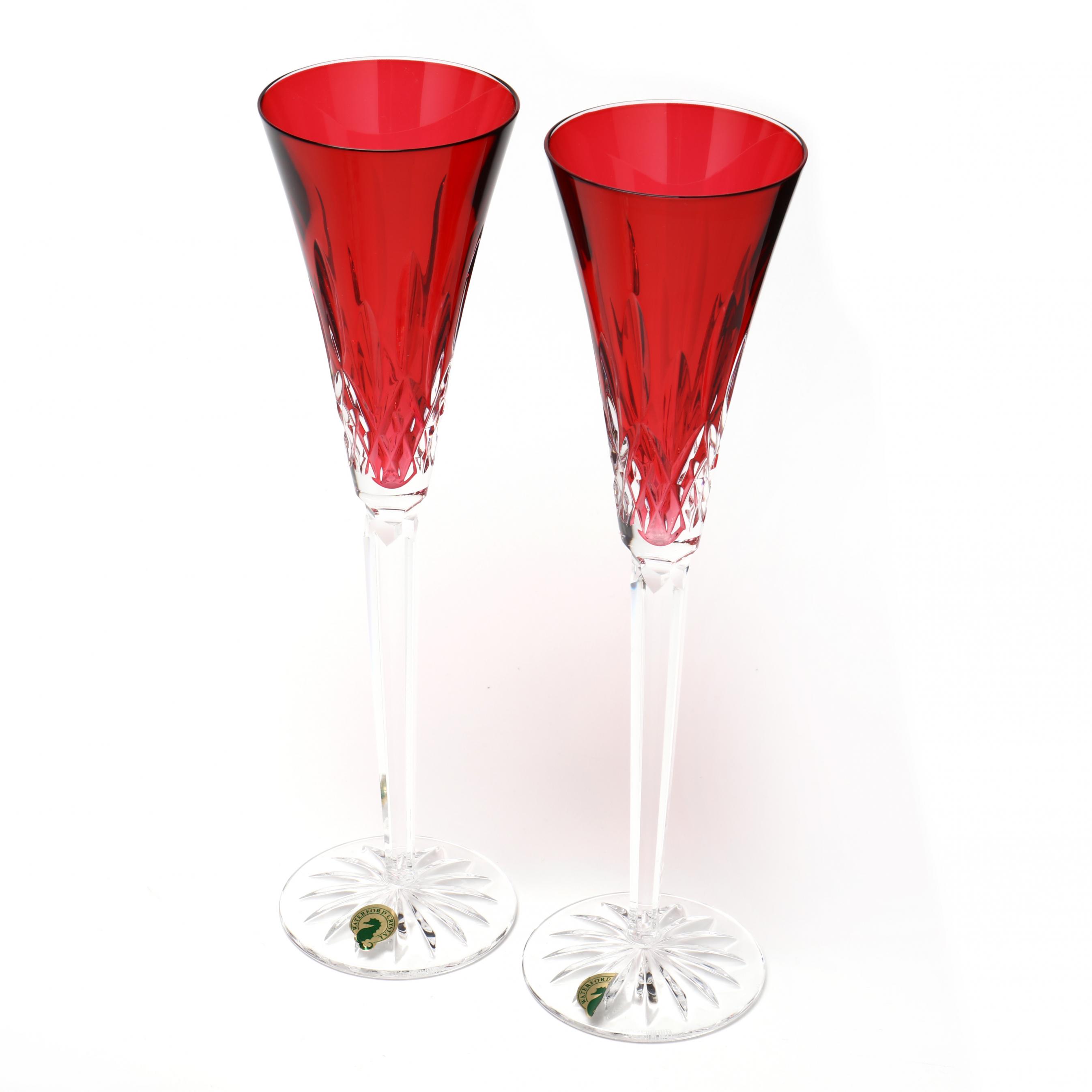 Sold at Auction: Four Waterford Crystal Clarendon Ruby Red Martini Glasses