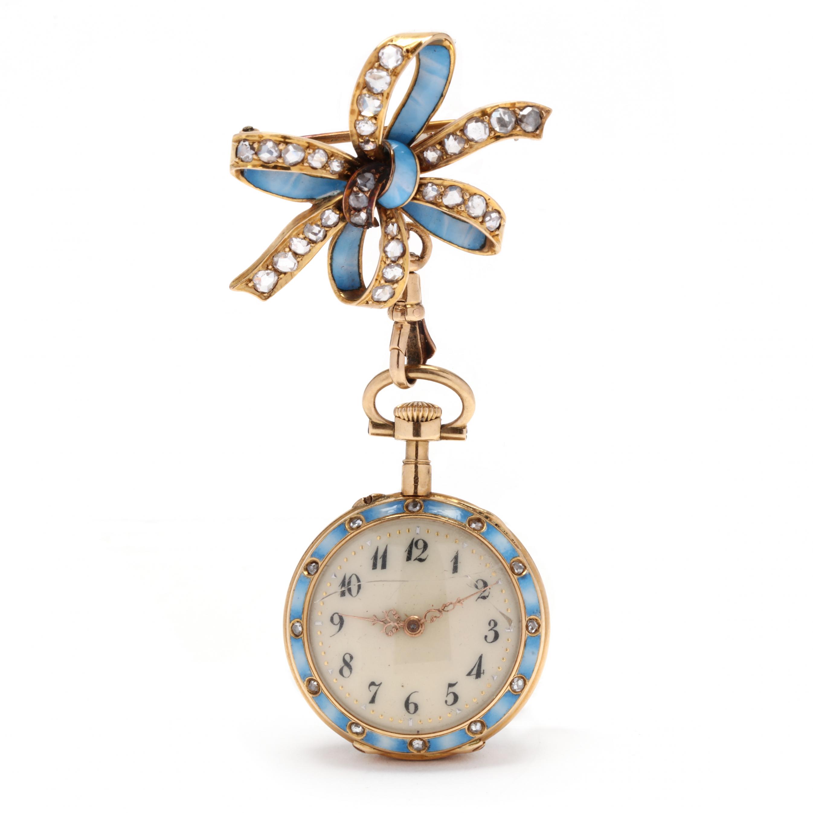 Ladies enamel hot sale pocket watch