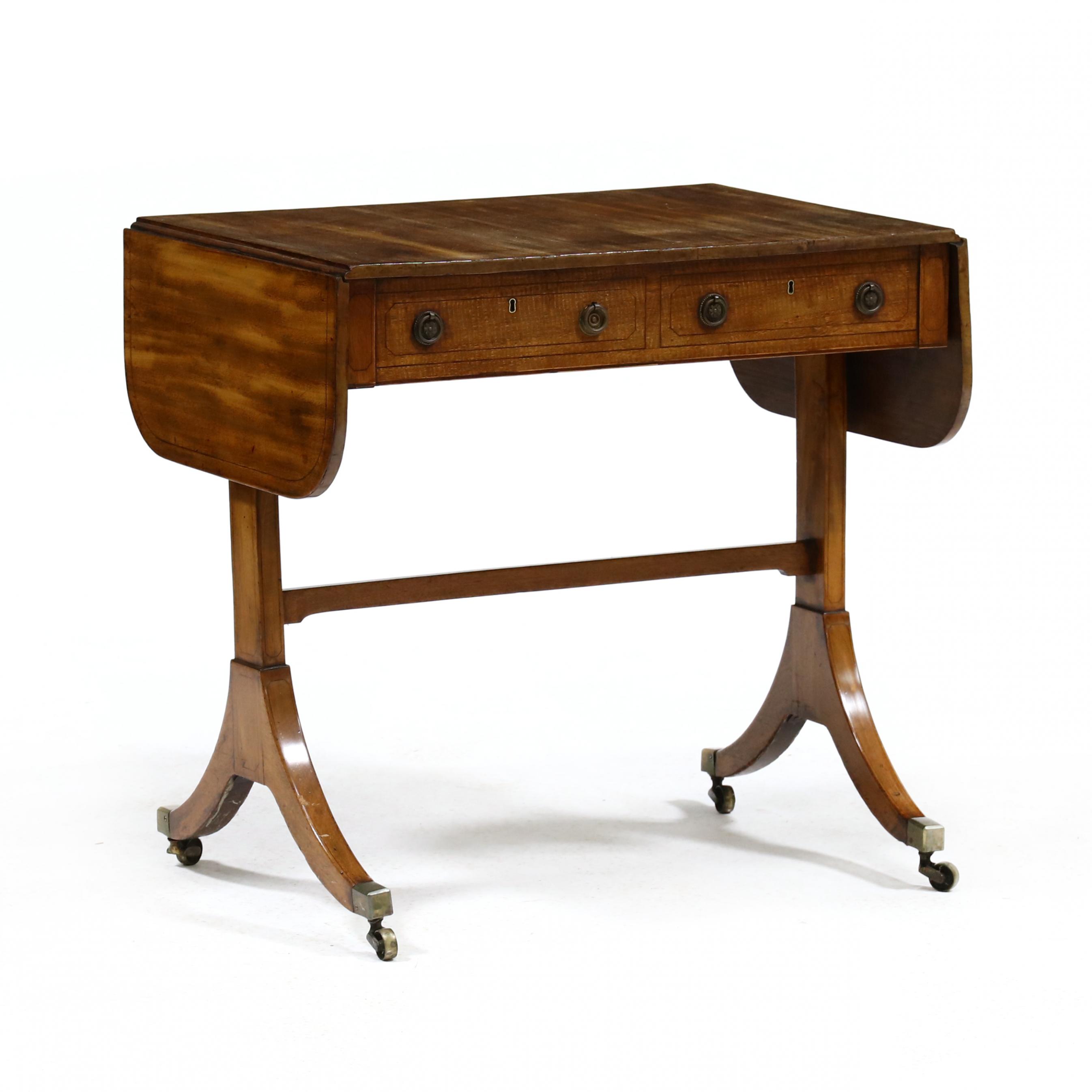 Lot - A Regency style mahogany drop leaf pedestal table late 19th