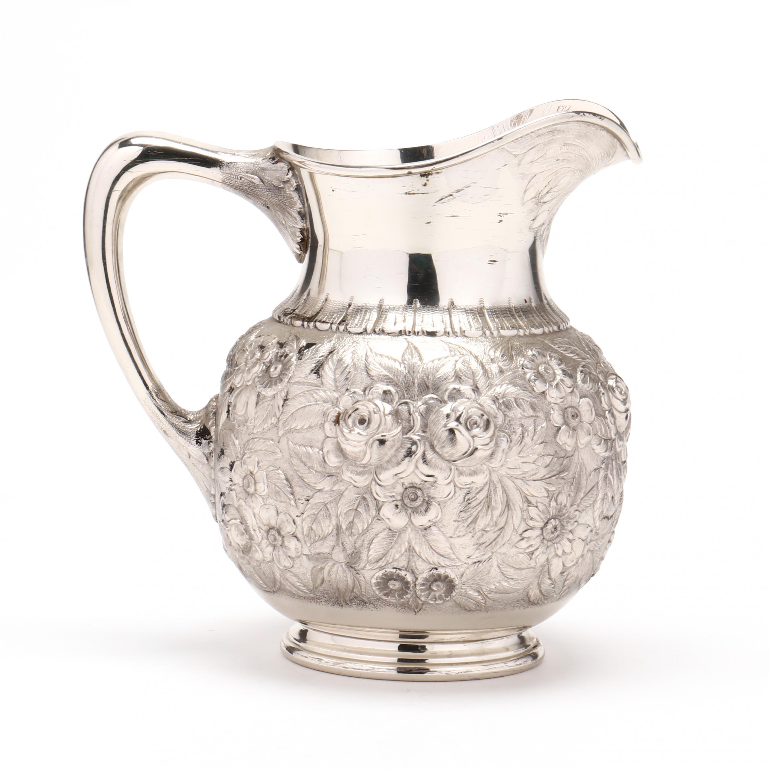 Sold at Auction: S Kirk & Son Sterling Repousse Hot Water Pitcher