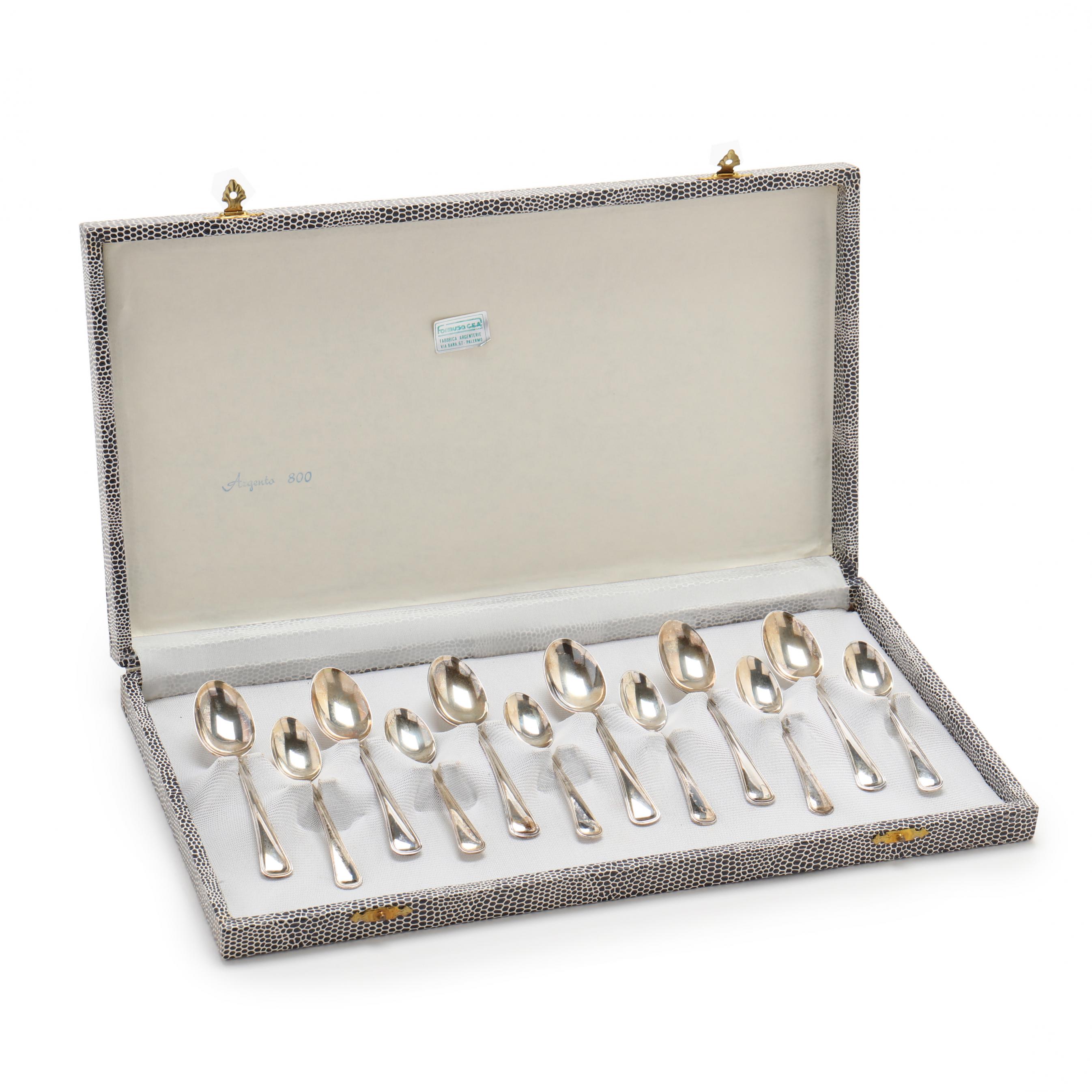 Cased Set of Twelve Italian .800 Silver Demitasse Spoons by Formusa (Lot  3215 - Fine Silver AuctionFeb 23, 2024, 10:00am)