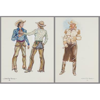 joe-de-yong-ca-mt-1894-1975-2-cowgirls