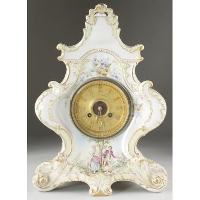 french-transfer-painted-rococo-mantel-clock