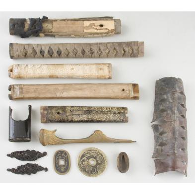 grouping-of-antique-japanese-sword-parts