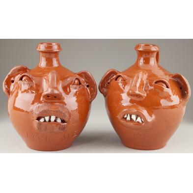 pair-of-m-l-owens-face-jugs-nc-pottery