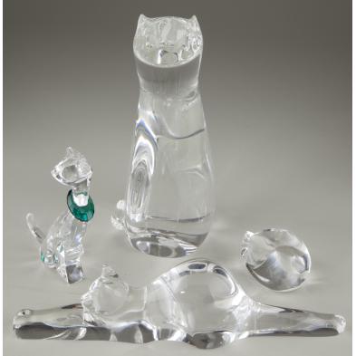 group-of-four-crystal-cats