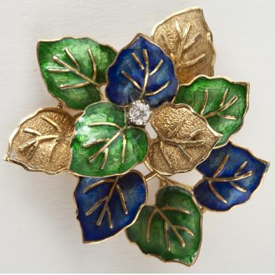 enamel-and-diamond-brooch-italian