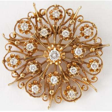 Vintage Diamond Starburst Brooch (Lot 56 - Fine & Decorative Arts ...