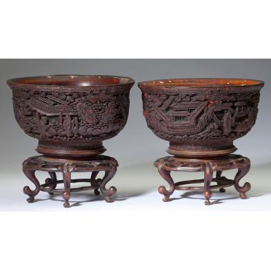 pair-of-chinese-carved-cinnabar-lacquer-bowls