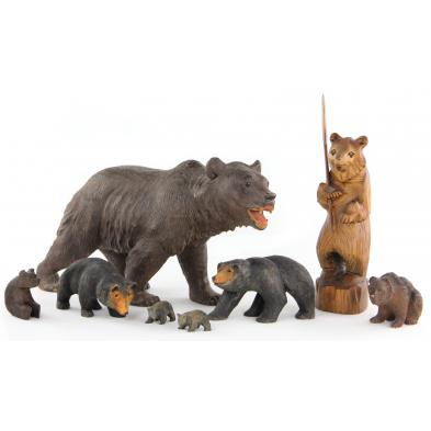eight-carved-wooden-bears
