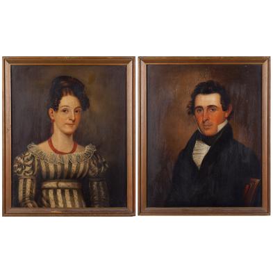 pair-of-american-school-folk-art-portraits