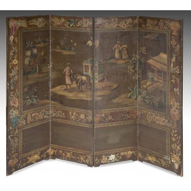 antique-continental-painted-four-panel-screen
