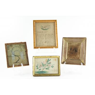 four-antique-framed-documents