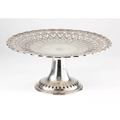 Silver pedestal shop cake stand