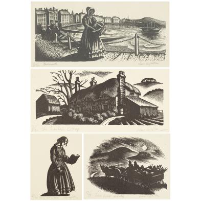 clare-leighton-1898-1989-four-wood-engravings