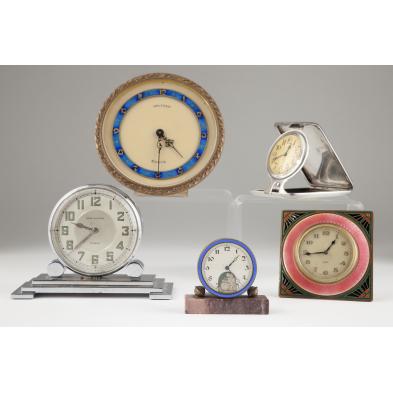five-small-vintage-art-deco-clocks